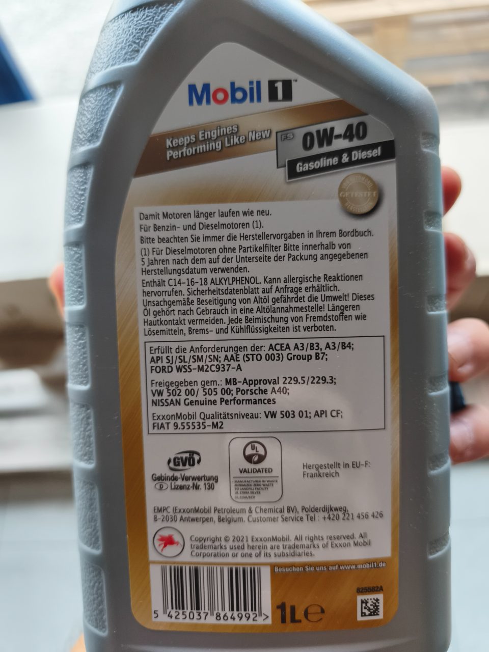 Olio motore Mobil 1 0W-40