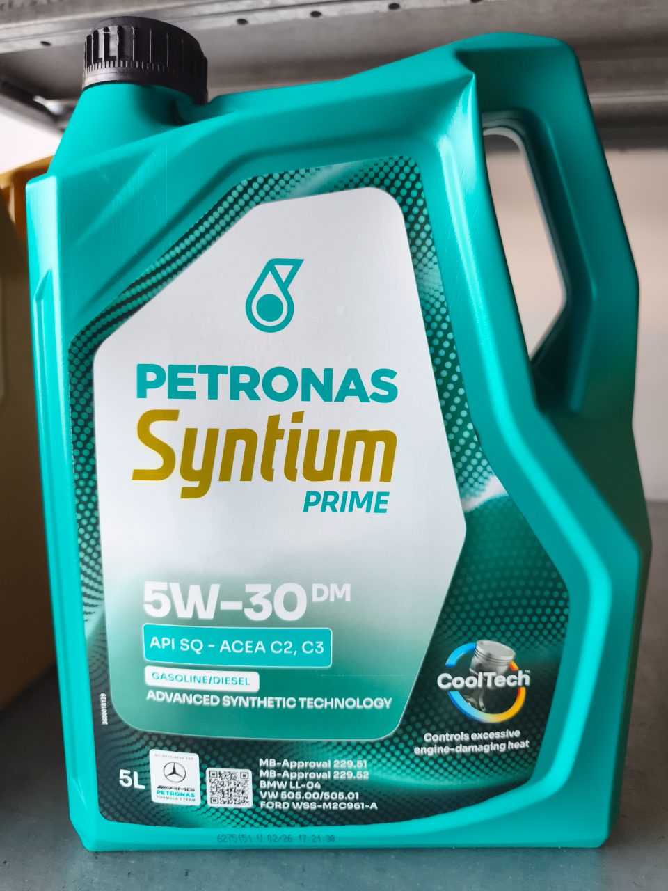 Olio motore sintetico Petronas Syntium Prime 5W-30 DM